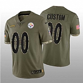 Men's Pittsburgh Steelers ACTIVE PLAYER Custom 2022 Olive Salute To Service Limited Stitched Jersey,baseball caps,new era cap wholesale,wholesale hats